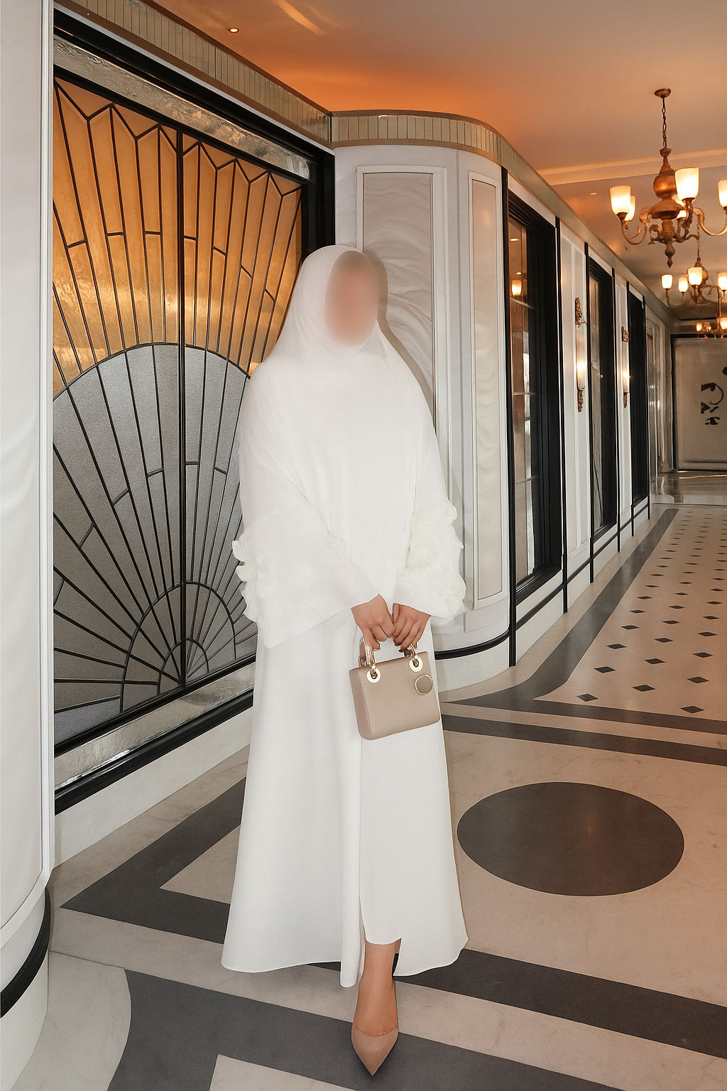 The Blossom Abaya White